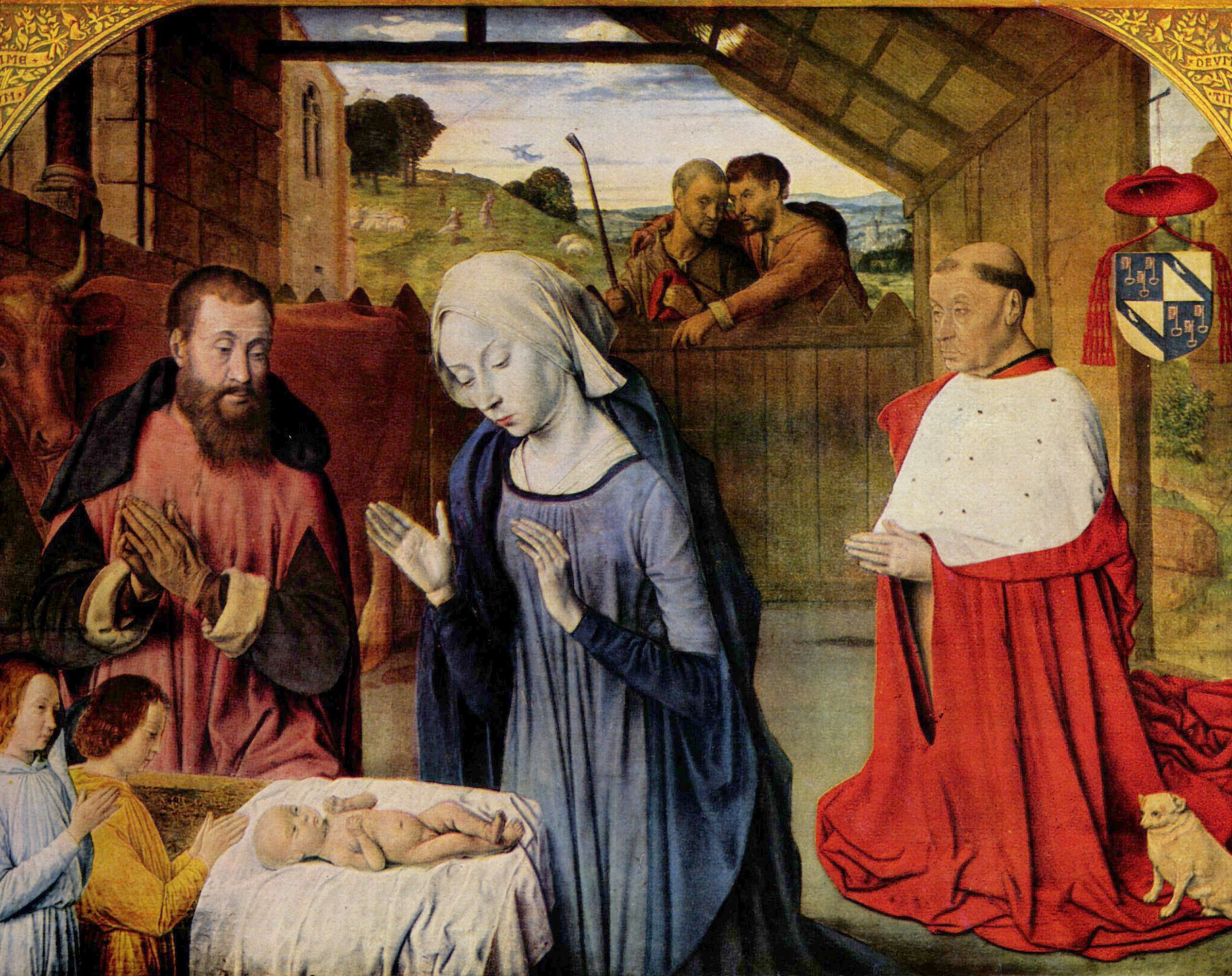 Meister von Moulins: Geburt Christi und der Kardinal Rolin