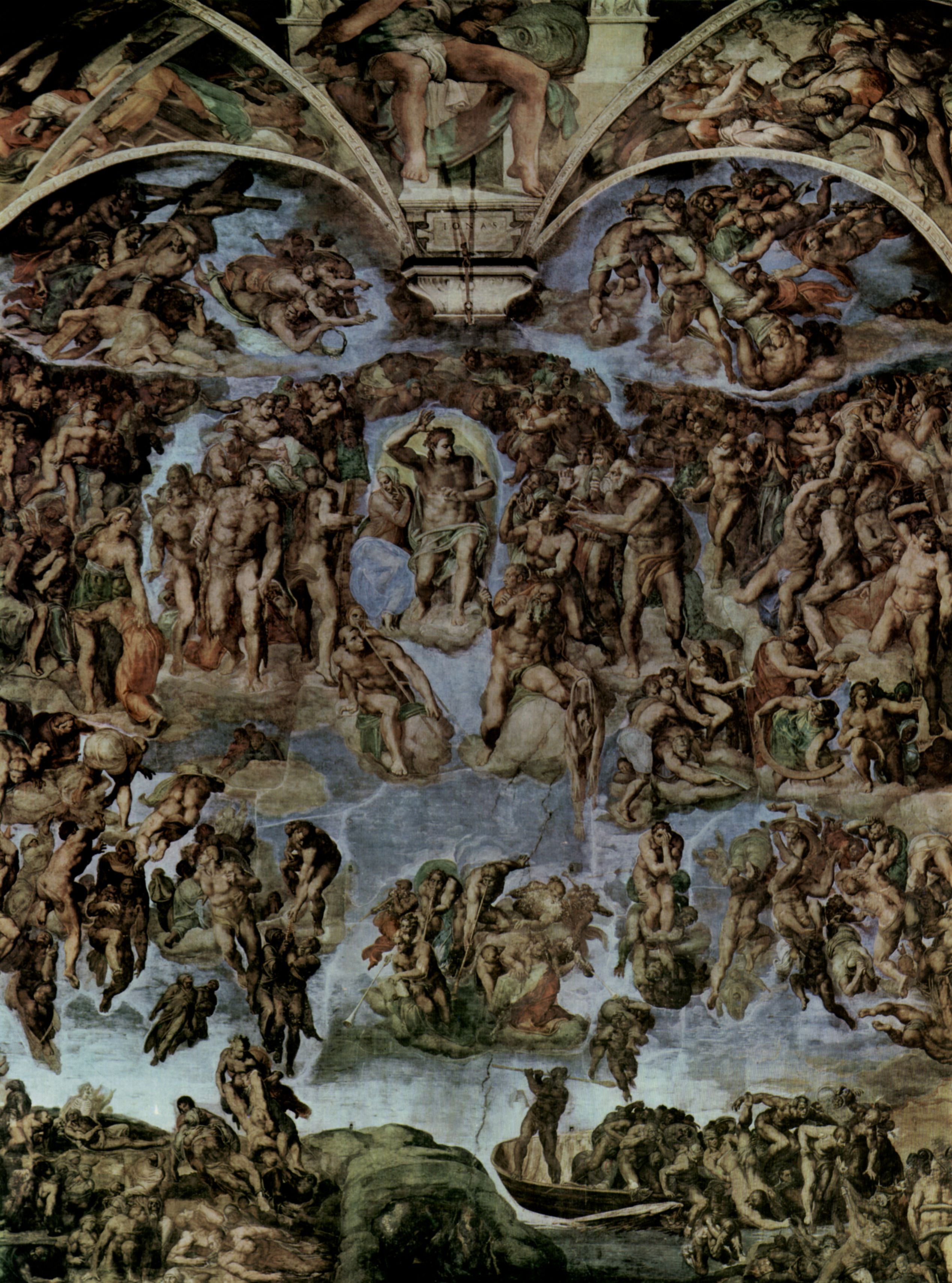 Michelangelo Buonarroti: Das Jngste Gericht, Fresko an der Altarwand der Sixtinischen Kapelle, Gesamtansicht