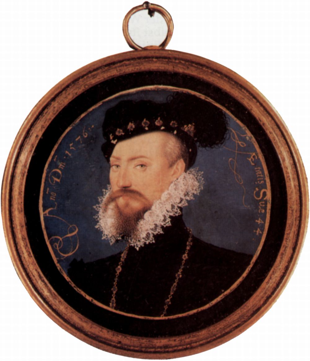 Nicholas Hilliard: Portrt des Robert Dudley, Earl of Leicester, Tondo