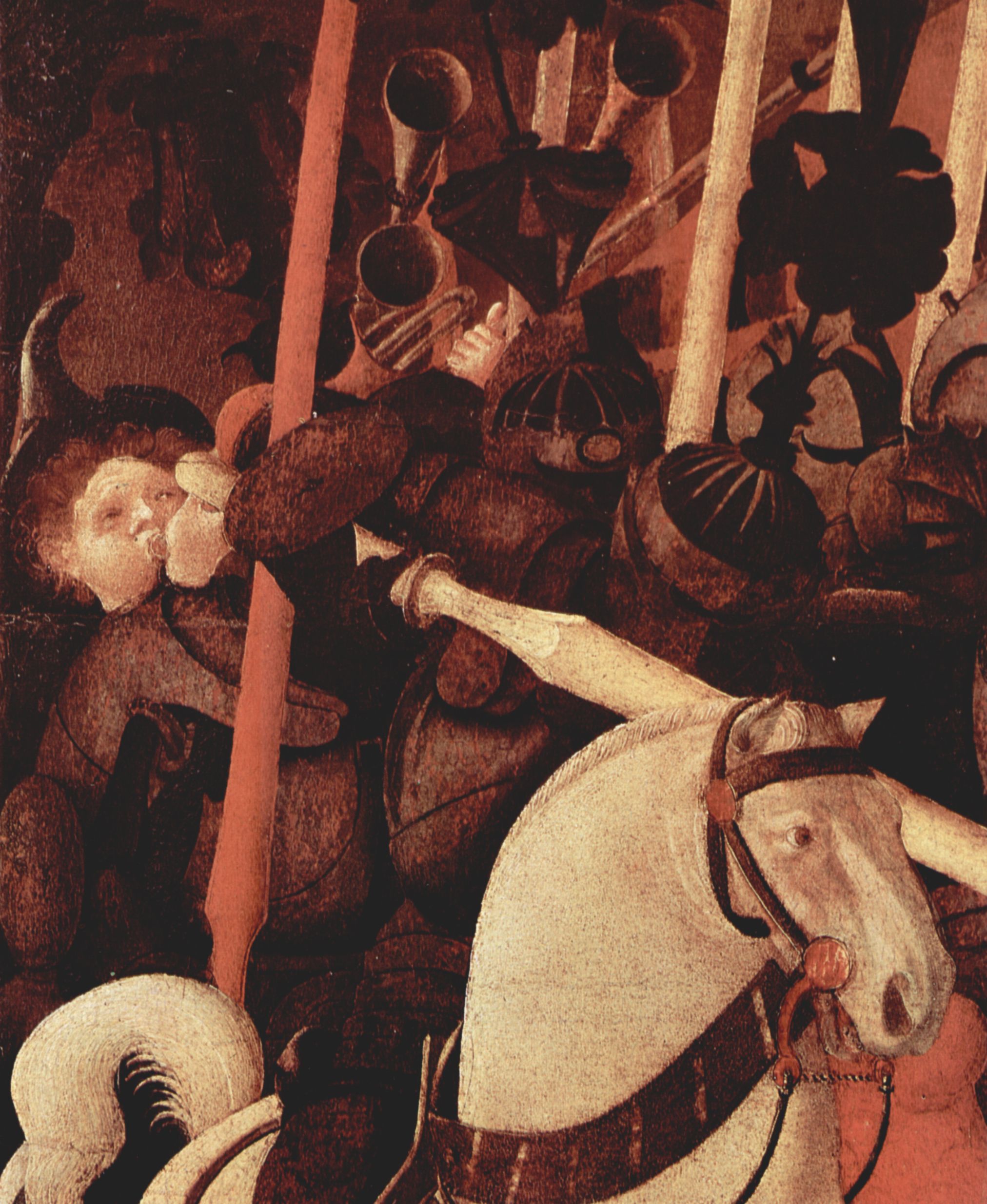 Paolo Uccello: Drei Gemlde zur Schlacht von Romano fr den Medici-Palast in Florenz, Szene: Der Sieg ber Bernardino della Ciarda, Detail