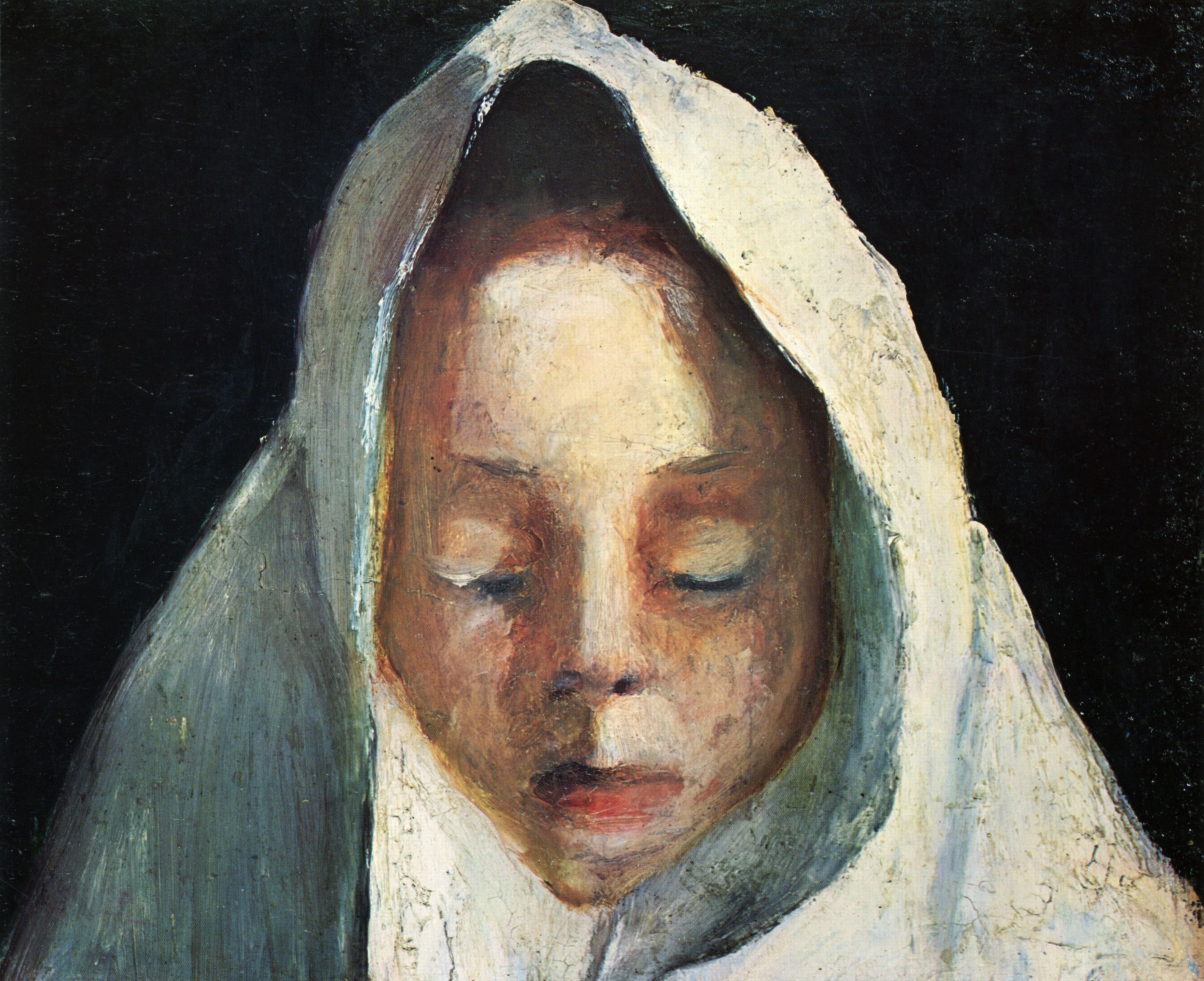 Paula Modersohn-Becker: Stilleben, Kinderkopf mit weiem Tuch