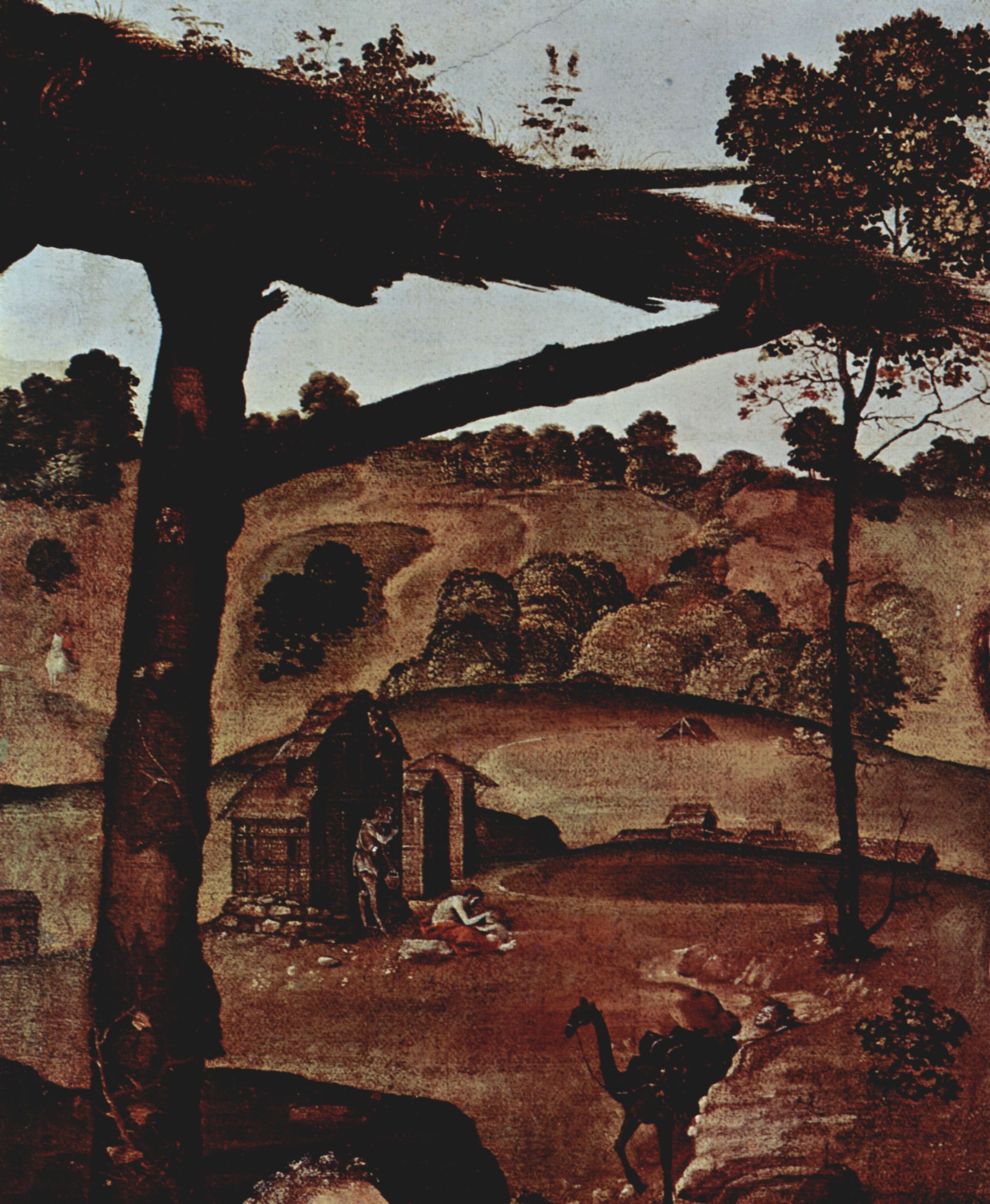 Piero di Cosimo: Bildfolge zur Frhgeschichte der Menschheit, Szene: Vulkanus (Hephaistos) und olus, Detail