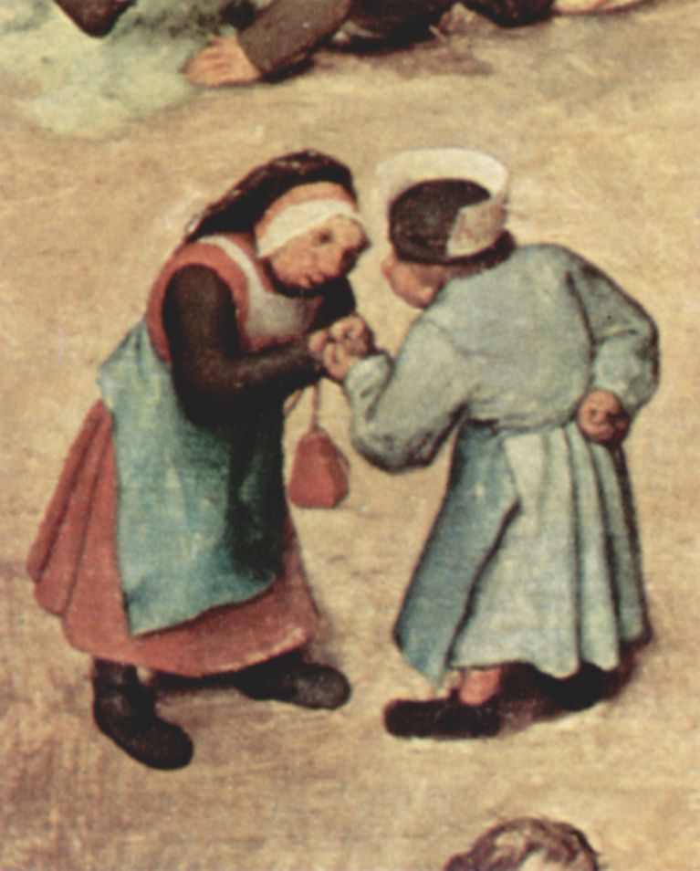 Pieter Bruegel d. .: Serie der sogenannten bilderbogenartigen Gemlde, Szene: Die Kinderspiele, Detail