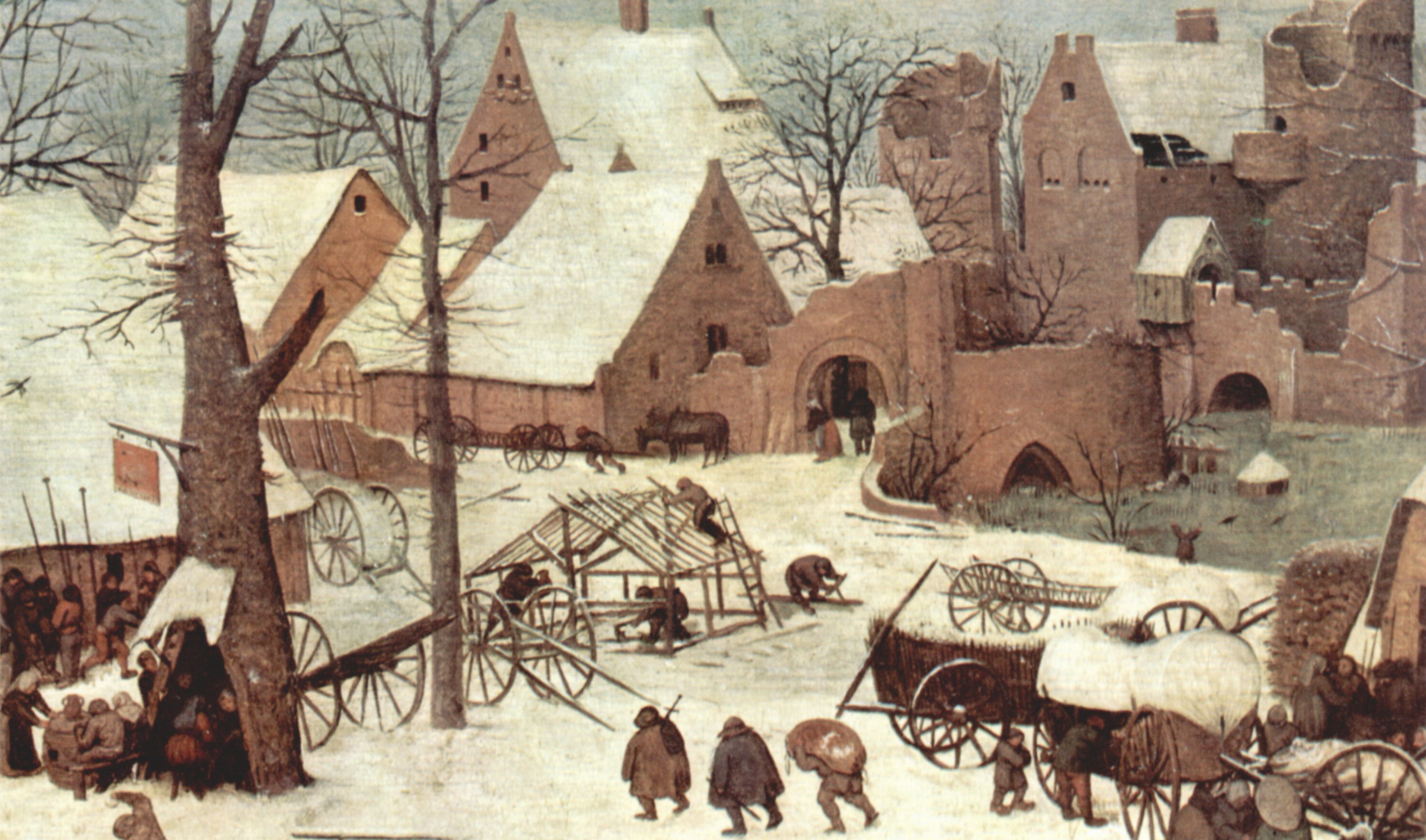 Pieter Bruegel d. .: Volkszhlung zu Bethlehem, Detail