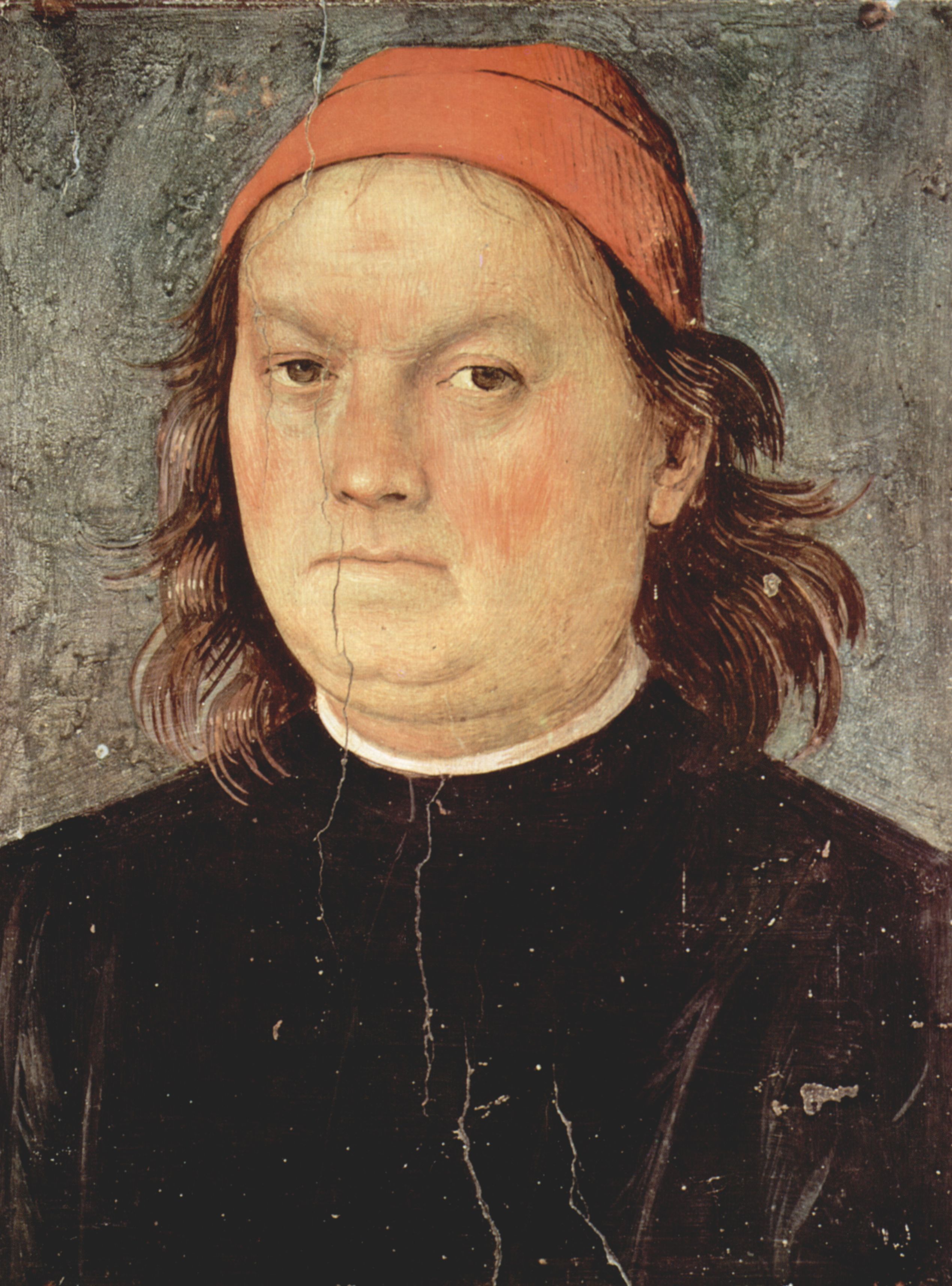 Pietro Perugino: Fresken der Sala d'Udienza im Collegio del Cambio in Perugia, Szene: Selbstportrt