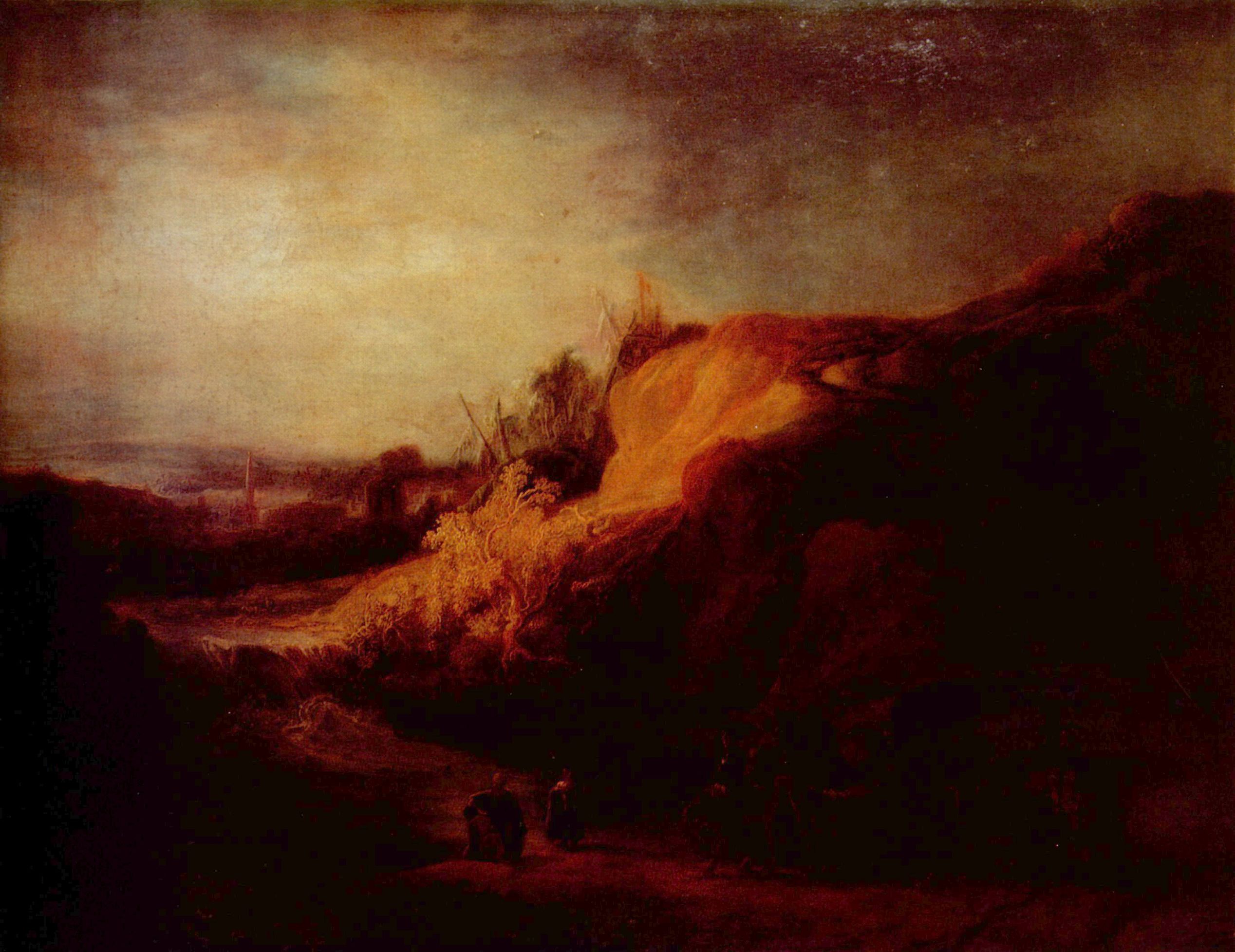 Rembrandt Harmensz. van Rijn: Landschaft mit der Taufe des Kmmerers