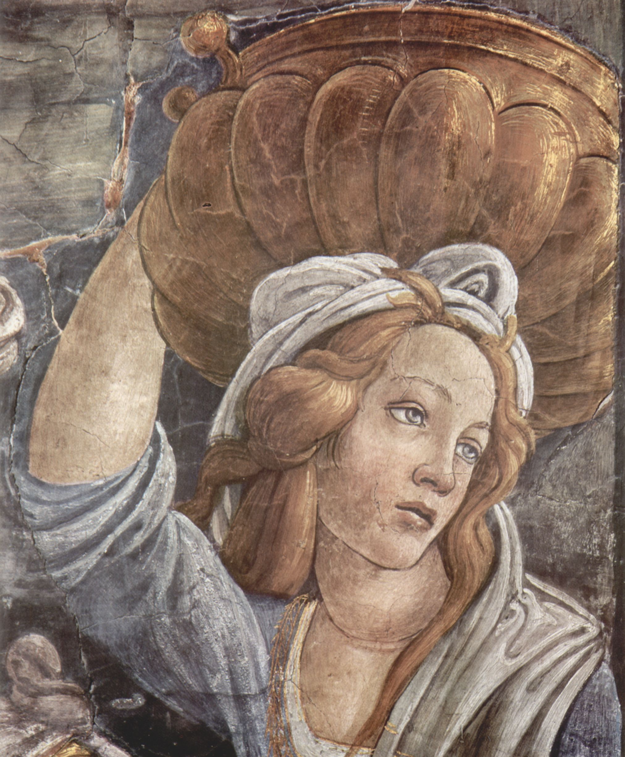 Sandro Botticelli: Fresken in der Sixtinischen Kapelle in Rom, Szene: Die Jugend des Moses, Detail
