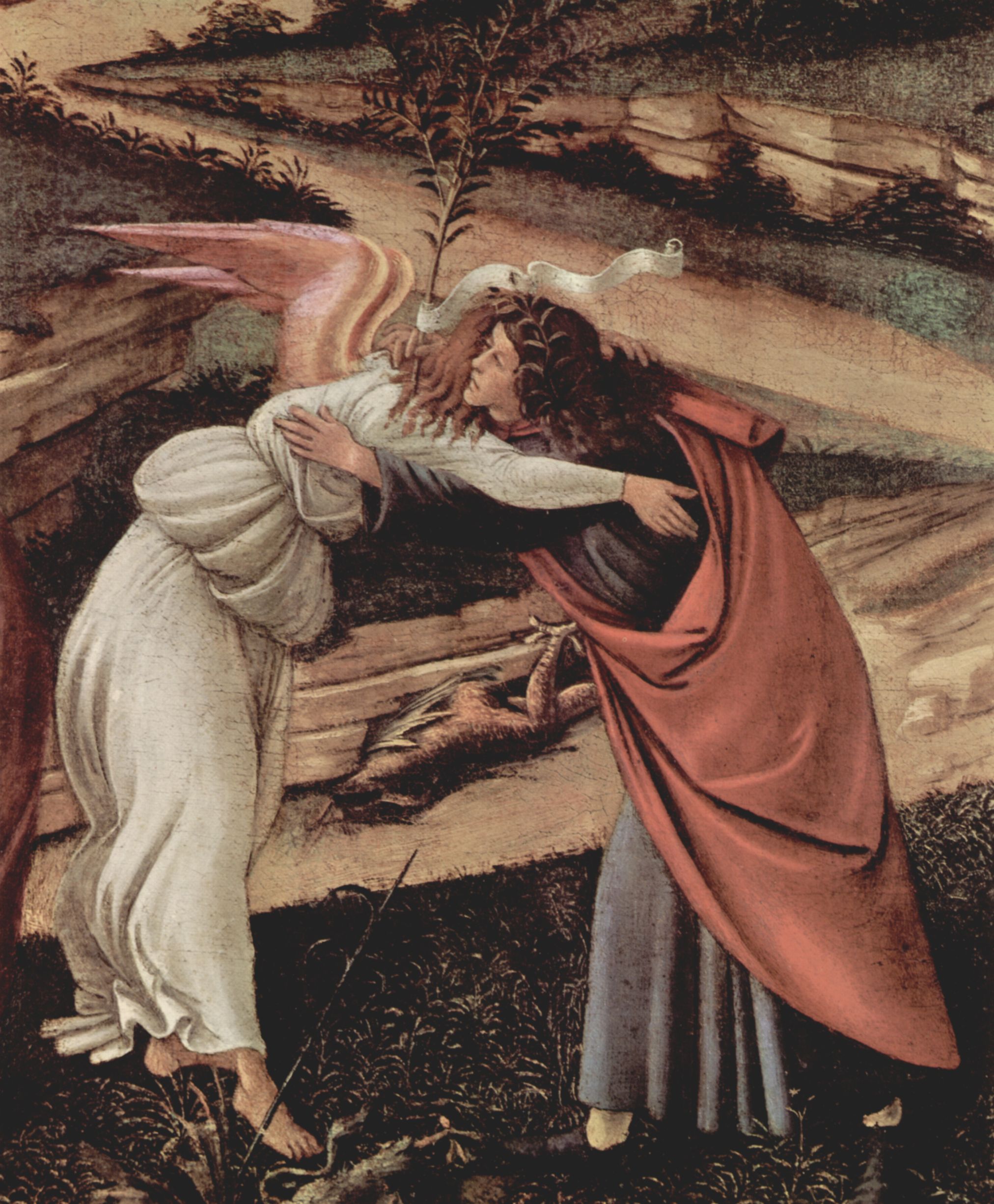 Sandro Botticelli: Geburt Christi (Mystische Geburt), Detail