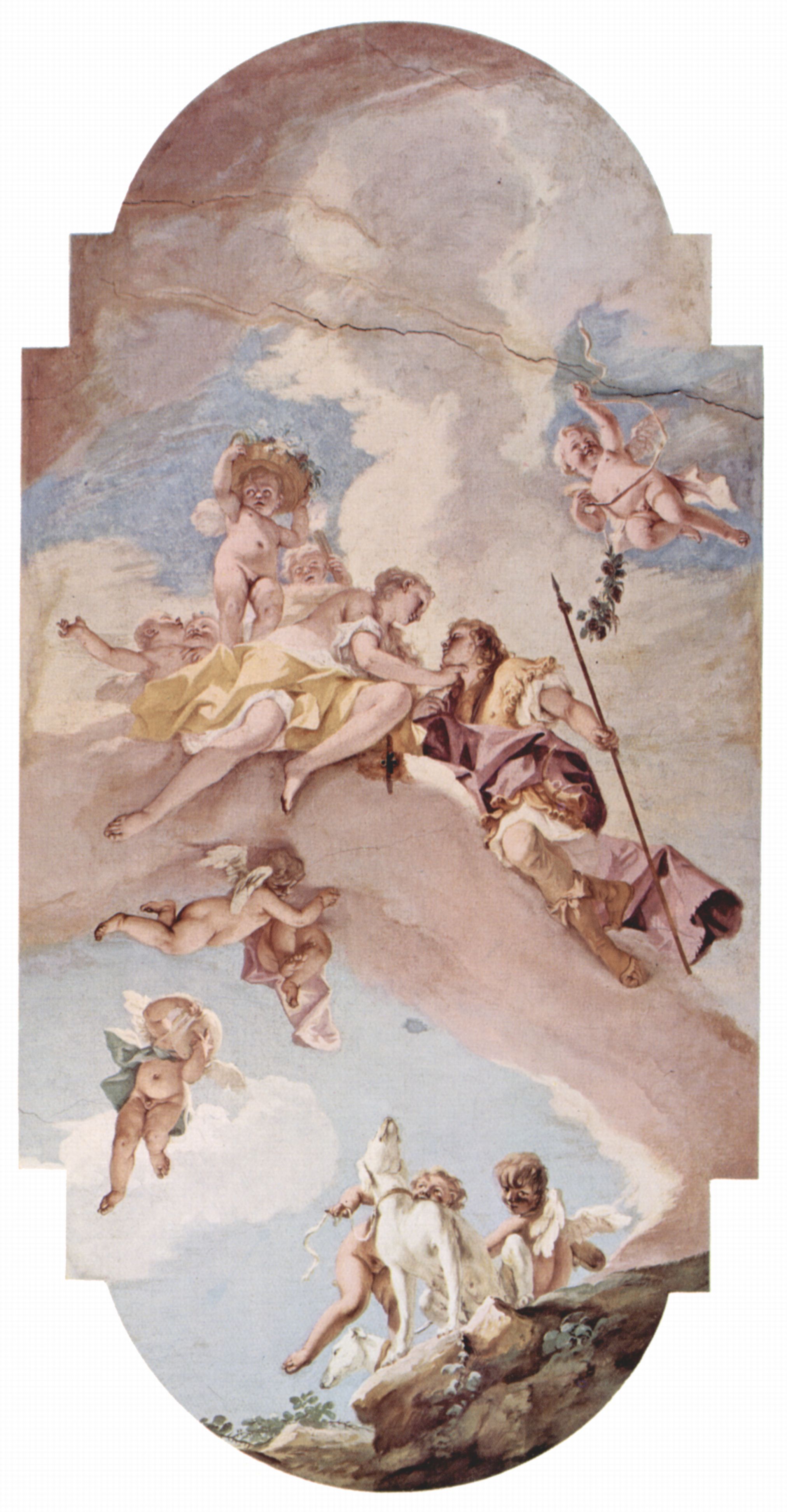Sebastiano Ricci: Fresken im Palazzo Pitti in Florenz, Szene: Venus und Adonis