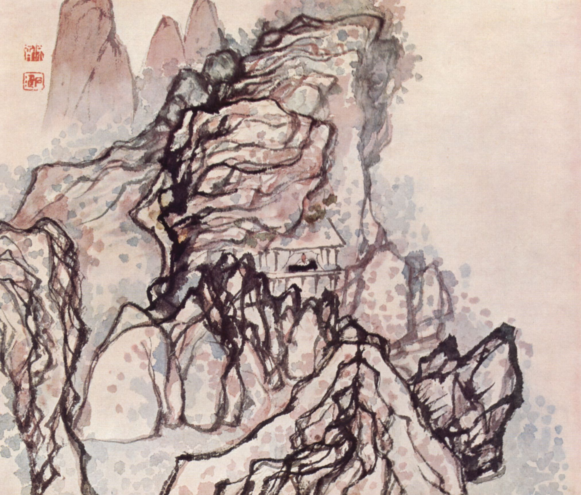 Tao Chi: Mann in einem Haus unter einem Felsen