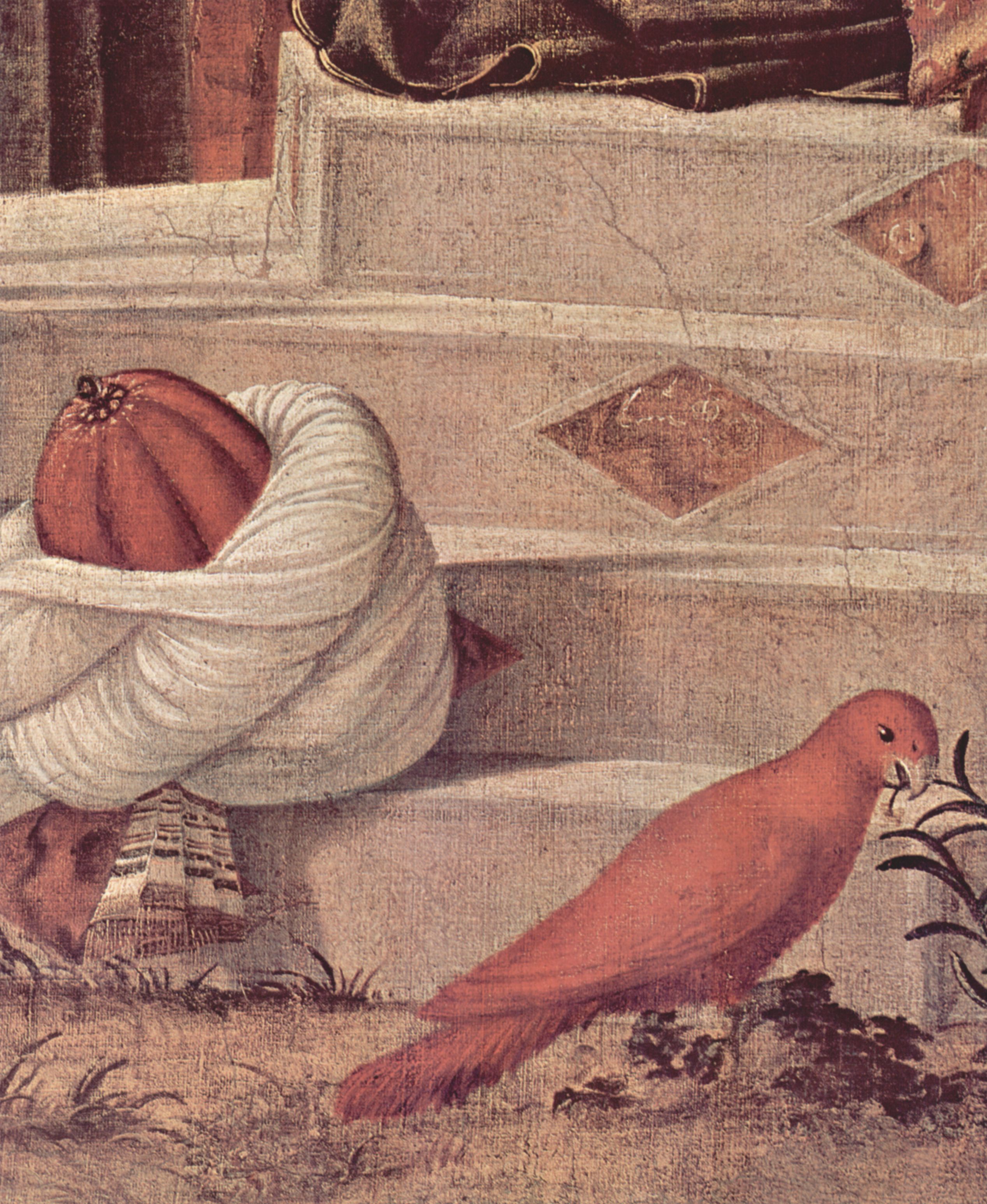 Vittore Carpaccio: Gemldezyklus der  Kapelle der Scuola di San Giorgio degli Schiavoni, Szene: Taufe der Unglubigen durch Hl. Georg, Detail