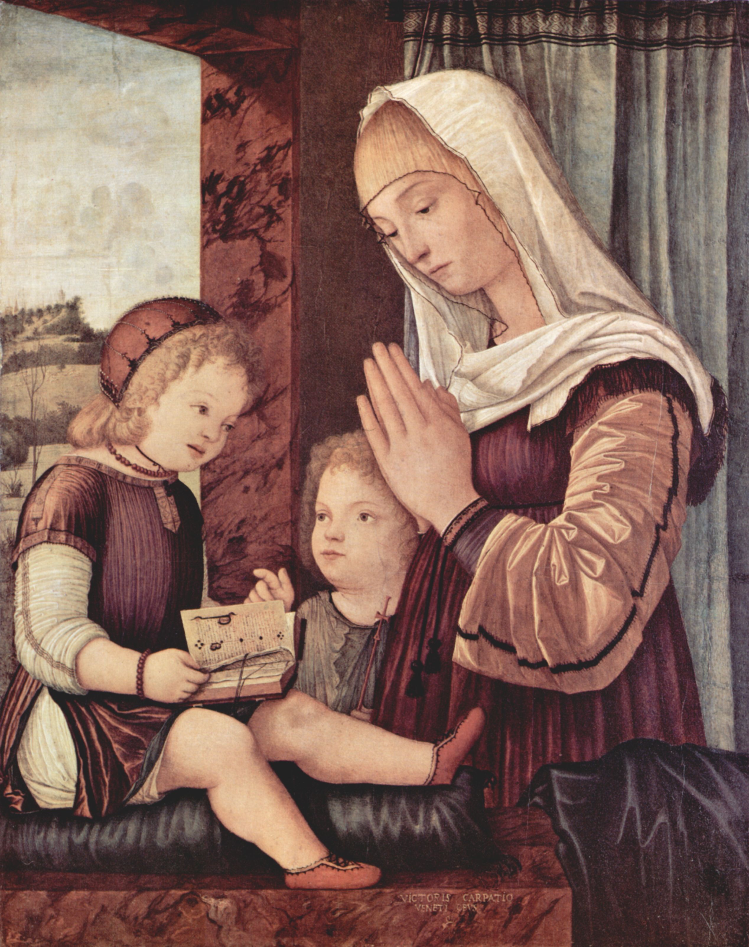 Vittore Carpaccio: Maria und Johannes der Tufer beten das Christuskind an