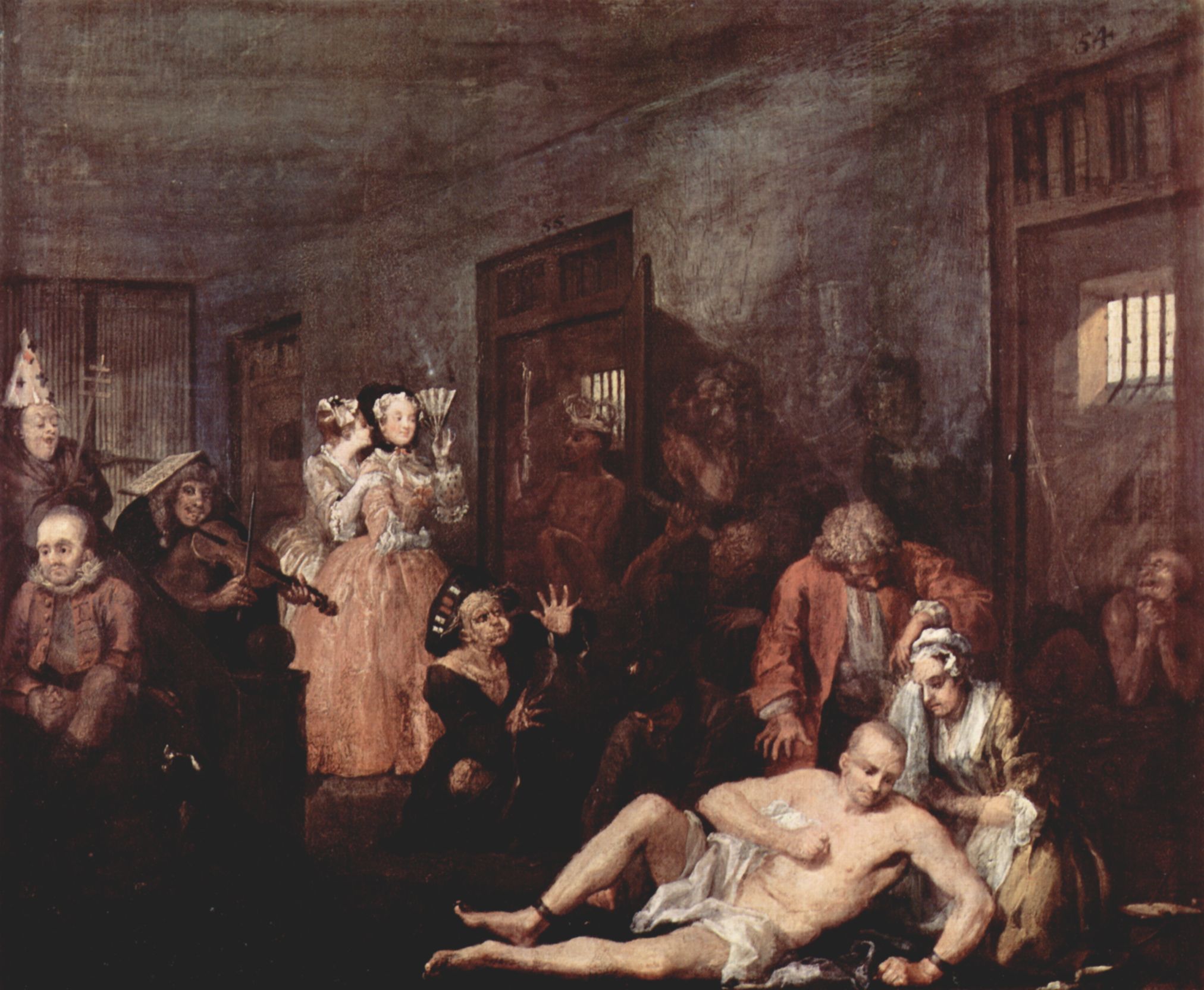 William Hogarth: Gemldefolge Der Lebensweg eines Wstlings, Szene: Das Irrenhaus