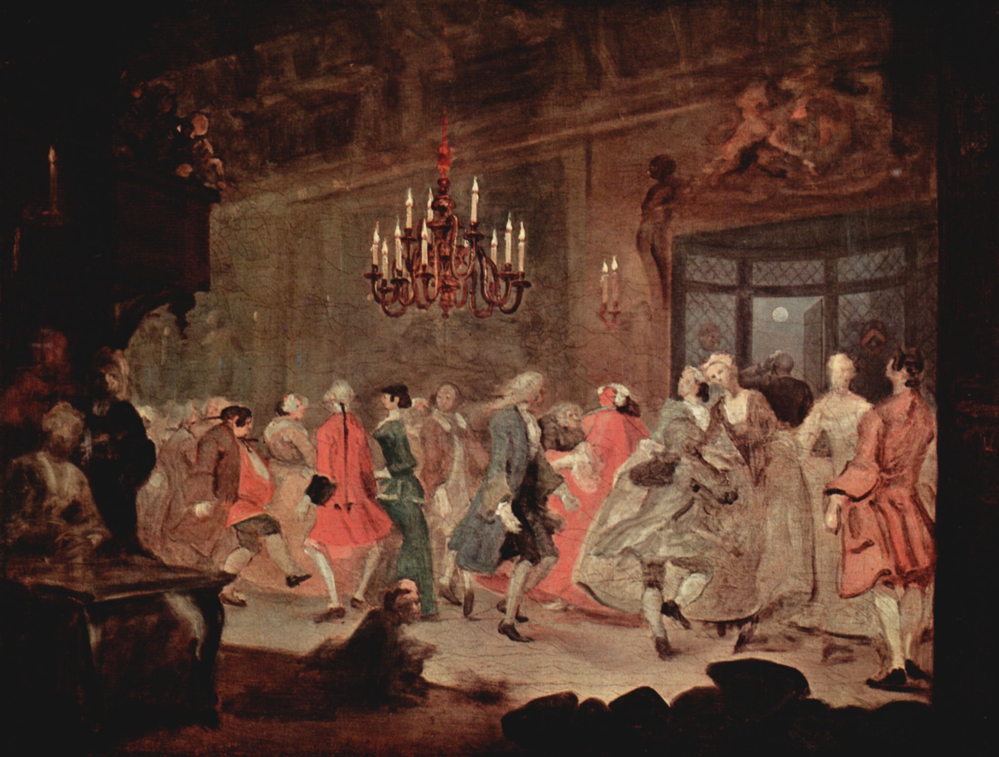William Hogarth: Gemldezyklus Glckliche Hochzeit, Szene: Der Ball