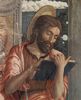 Andrea Mantegna: Altarretabel von San Zeno in Verona, Triptychon, rechte Tafel: Hl. Benedikt, Hl. Laurentius, Hl. Gregorius und Hl. Johannes der Täufer, Detail: Hl. Johannes