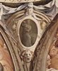 Angelo Bronzino: Fresken der Kapelle der Eleonora da Toledo im Palazzo Vecchio in Florenz, Medaillons im Gewölbezwickel, Szenen: Allegorien der Kardinaltugenden, Detail: Justizia