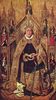 Bartolom Bermejo: Thronender Hl. Dominikus mit den 7 Kardinaltugenden