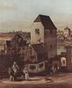 Canaletto (I): Ansicht von München, Das Brückentor und die Isar, München von Heidhausen aus gesehen, Detail