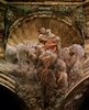 Correggio: Kuppelfresko im Dom, Szene: Verkündigung, Detail in Gewölbezwickel: Hl. Johannes der Täufer