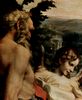 Correggio: Madonna des Hl. Hieronymus (Der Tag), Szene: Maria mit dem Kind, Hl. Hieronymus, Hl. Maria Magdalena, Johannes der Täufer und ein Engel, Detail: Hl. Hieronymus und Engel