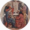 Cosmè Tura: Roverella-Altar für St. Giorgio in Ferrara, Predella, Szene: Beschneidung Christi, Tondo