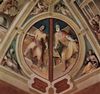 Domenico Beccafumi: Allegorischer Freskenzyklus (Politische Tugenden) aus dem Plazzo Pubblico in Siena, Szene: Carundas von Tiro und Celius Praetor