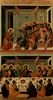 Duccio di Buoninsegna: Maestà, Altarretabel des Sieneser Doms, Rückseite, Hauptregister mit Szenen zu Christi Passion, Szenen: Fußwaschung und das Letzte Abendmahl