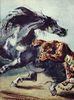 Eugène Ferdinand Victor Delacroix: Tiger greift ein Pferd an