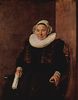 Frans Hals: Porträt einer sitzenden Frau mit weißen Handschuhen in der rechten Hand