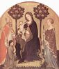 Gentile da Fabriano: Madonna mit Hl. Nikolaus von Myra und Hl. Katharina von Alexandrien und Stifter
