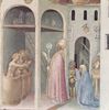 Gentile da Fabriano: Quaratesi-Polyptychon, fünf Predellatafeln mit Szenen aus dem Leben des Hl. Nikolaus von Bari (Wunderdarstellungen), Szene: Wiedererweckung dreier Knaben