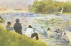 Georges Seurat: Badende und weies Pferd im Flu