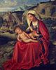 Giorgione: Maria und das Jesuskind in einer Landschaft