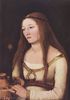 Hans Holbein d. Ä.: Porträt der Katharina Schwarz mit den Attributen ihrer Nahmensheiligen