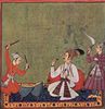 Indischer Maler um 1720: Hgelanfhrer (Panjb-Hgel) und Trommelspieler