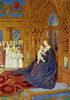 Jean Fouquet: Livres d'heures des tienne Chevalier, Szene: Madonna vor dem Portal einer Kathedrale