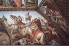 Julius Schnorr von Carolsfeld: Freskenzyklus um Casa Massimo in Rom, Ariost-Saal, Gewölbezwickel, Detail: Der Sechskampf auf der Insel Lipadusa