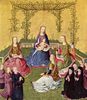 Kölner Maler um 1430: Maria im Rosenhaag mit Heiligen und Stiftern