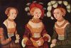 Lucas Cranach d. Ä.: Porträt der Herzoginnen Sybille, Emilla und Sidonia von Sachsen