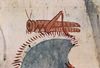 Maler der Grabkammer des Horemhab: Grabkammer des Horemhab, Angehöriger des Heeres unter Thutmosis IV., Szene: Jagd, Detail: Heuschrecke
