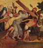Meister Francke: Thomasaltar, Fragment des linken inneren Flgels, Szene unten: Kreuztragung Christi