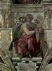 Michelangelo Buonarroti: Deckenfresko zur Schöpfungsgeschichte in der Sixtinischen Kapelle, Szene in Lünette: Der Prophet Jessaja