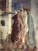 Piero della Francesca: Freskenzyklus der »Legende vom Heiligen Kreuz« im Chor von San Francesco in Arezzo, Szene: Auffindung und Verifikation des Heiligen Kreuzes in Jerusalem, Detail