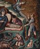 Pietro Cavallini: Mosaiken mit Zyklus von 6 Szenen zum Marienleben in der Absis von Santa Maria Trasteverde in Rom, Szene: Christi Geburt, Detail