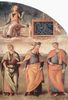 Pietro Perugino: Fresken der Sala d'Udienza im Collegio del Cambio in Perugia, Szene: Prudenzia und Justizia mit antiken Weisen, Detail