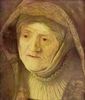 Rembrandt Harmensz. van Rijn: Porträt der Mutter Rembrandts, Detail, Oval