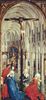 Rogier van der Weyden: Die Sieben Sakramente, Mittelteil: Kreuzigung in einer Kirche
