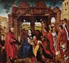 Rogier van der Weyden: Dreikönigsaltar, Mitteltafel: Anbetung der Heiligen Drei Könige