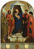 Rogier van der Weyden: Medici-Madonna, Szene: Madonna mit den Heiligen Petrus, Johannes dem Täufer, den Heiligen Kosmas und Damian