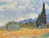 Vincent Willem van Gogh: Getreidefeld mit Zypressen